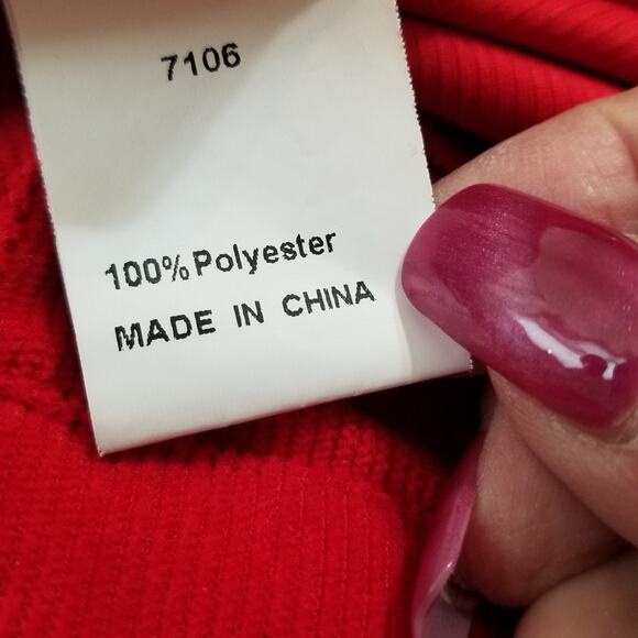 BTFBM Women's Red Corduroy Button Up Shirt Dress Pockets Tie Waist Long Slv Sz L - Picture 7 of 8